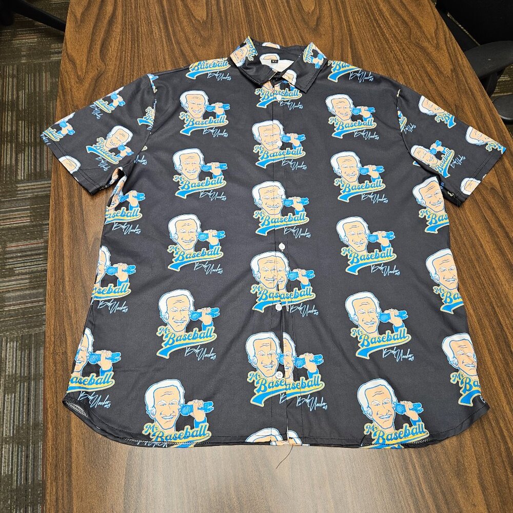 Bob Uecker Mr. Baseball Men's button XL Milwaukee Brewers MLB